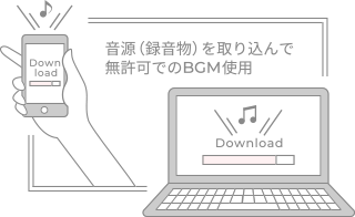 音源（録音物）を取り込んで無許可でBGM使用